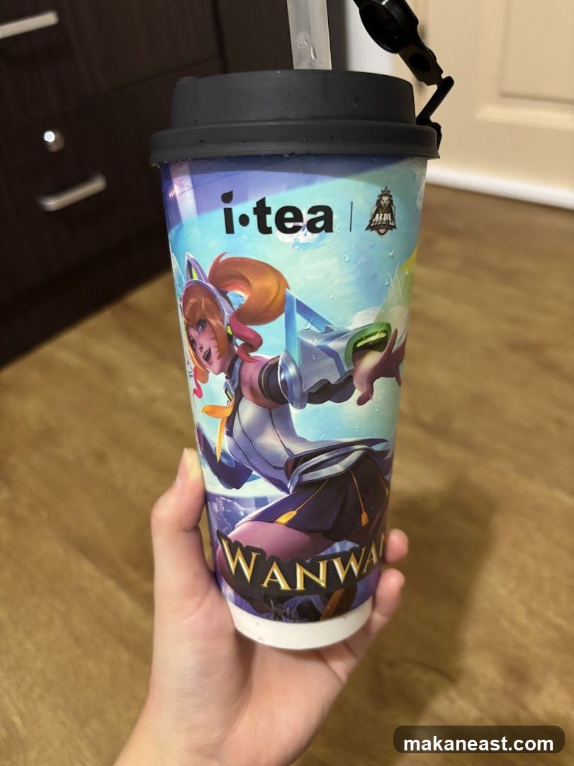 I.tea cup with character design