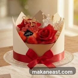Crown Cake with Strawberries and Roses