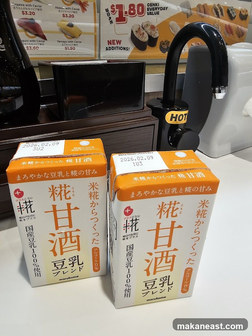 Beverage Cartons and Sushi Menu