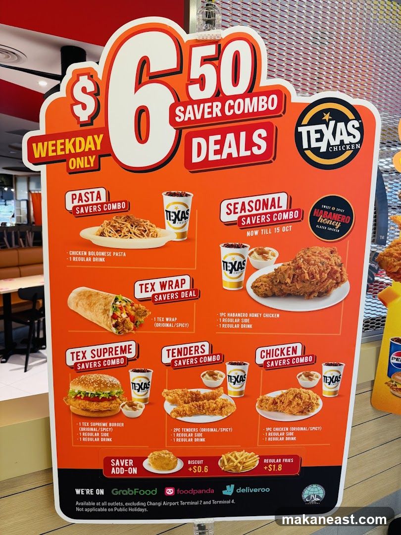 Texas Chicken Weekday Saver Combo Deals