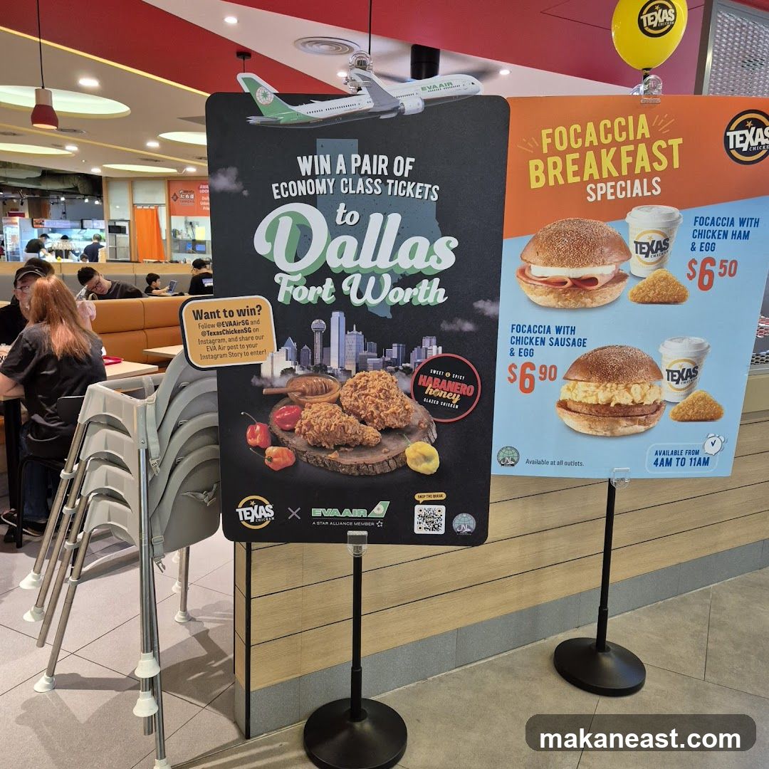 Texas Chicken Focaccia Breakfast Specials