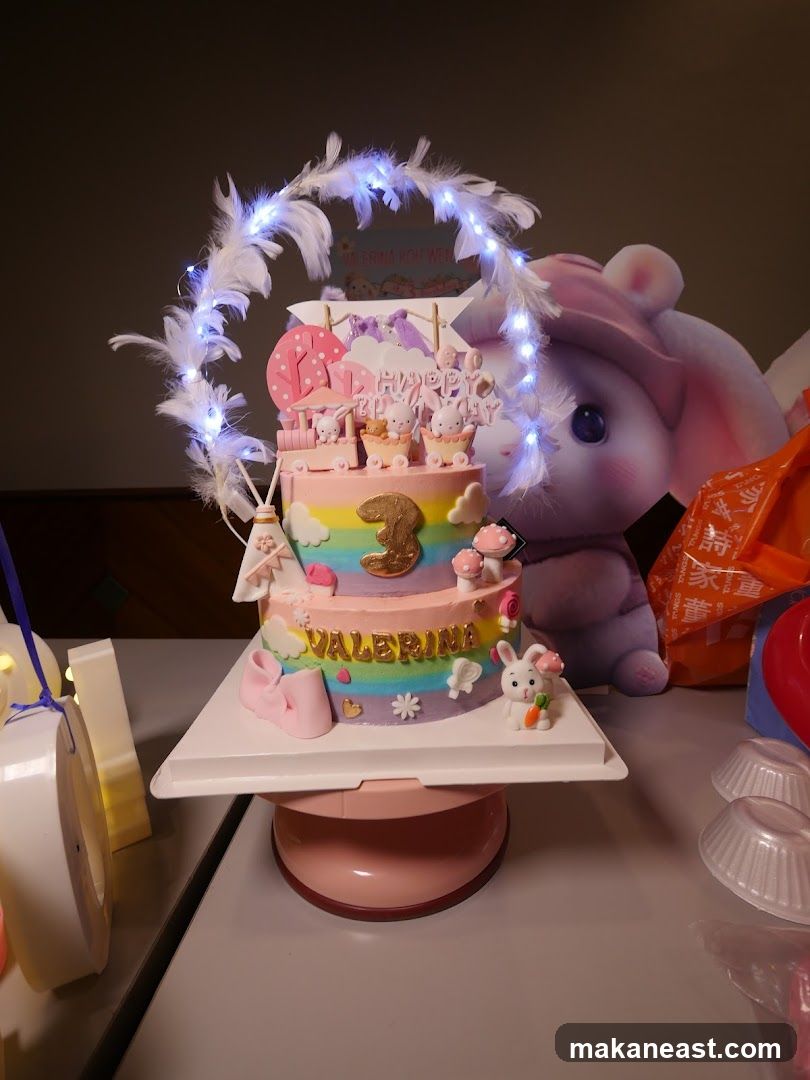 Birthday Cake with Bunny Decorations