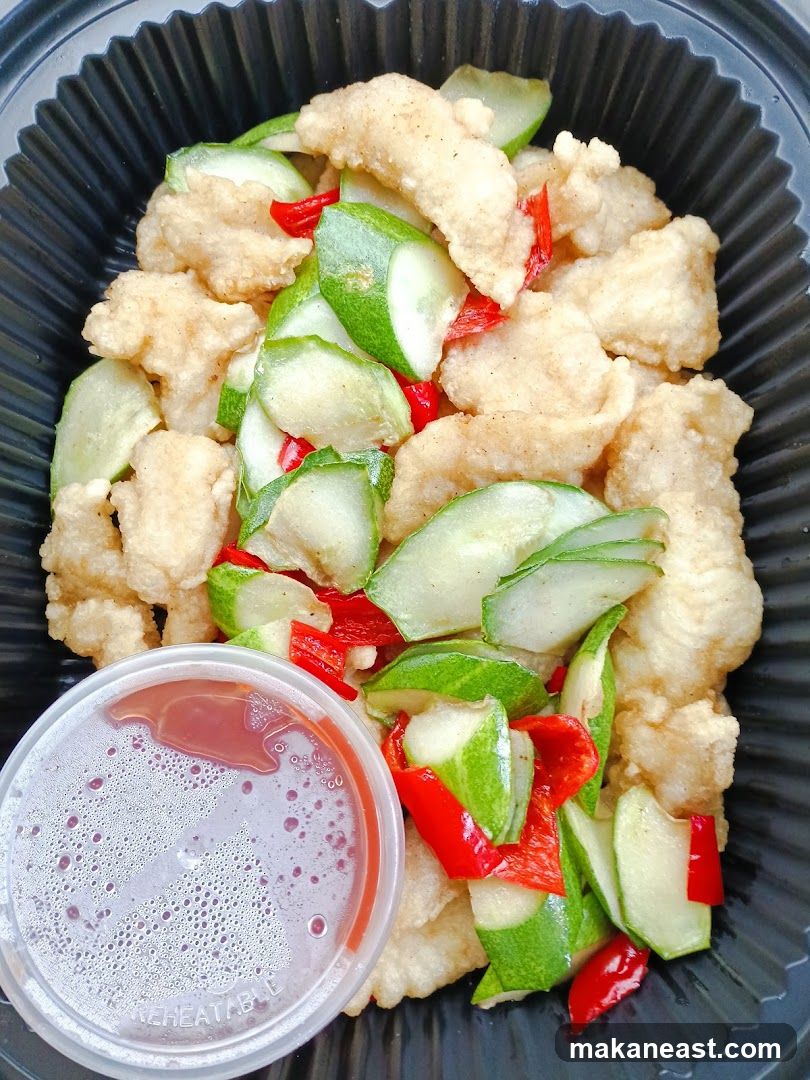 Fried Fish with Cucumber and Red Pepper