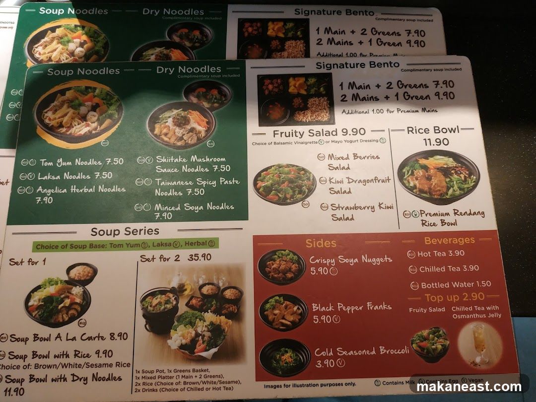 Noodle and Bento Menu
