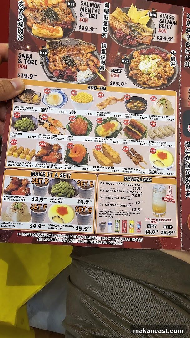 Japanese Food Menu