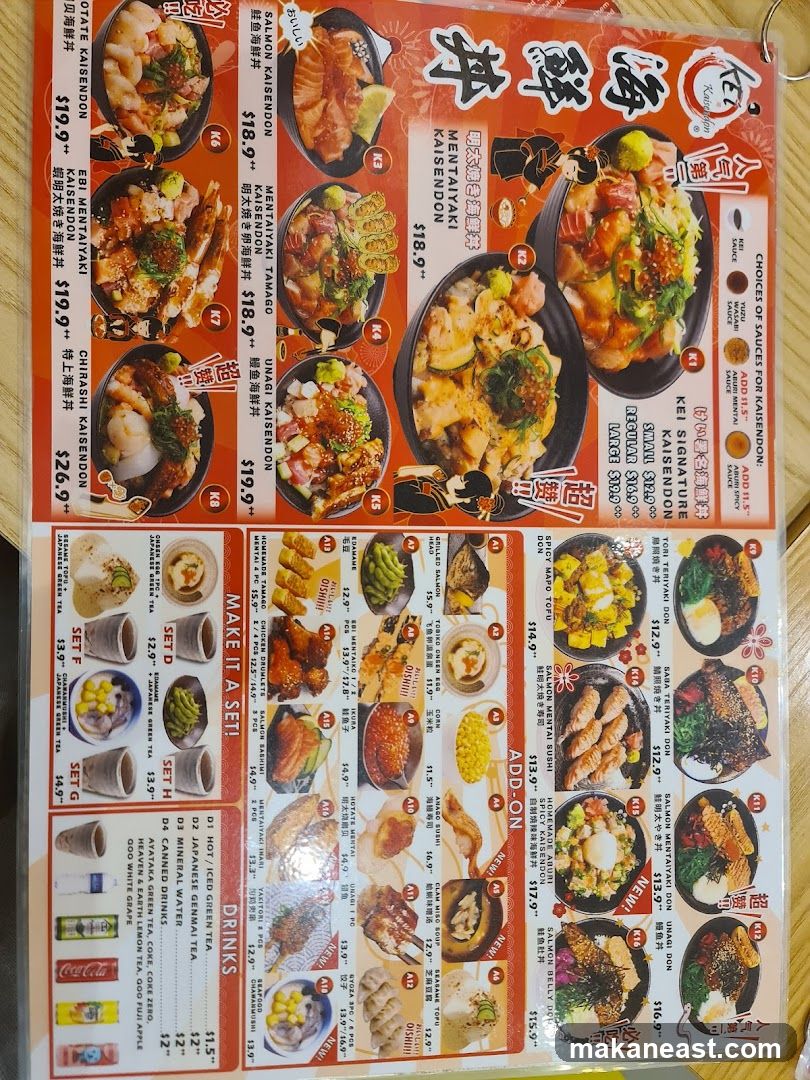Kei Kaisendon Menu