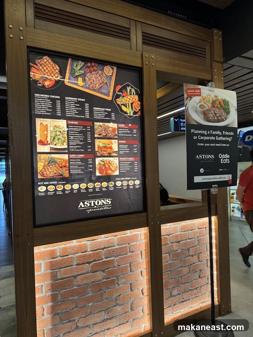 Astons Specialities Menu
