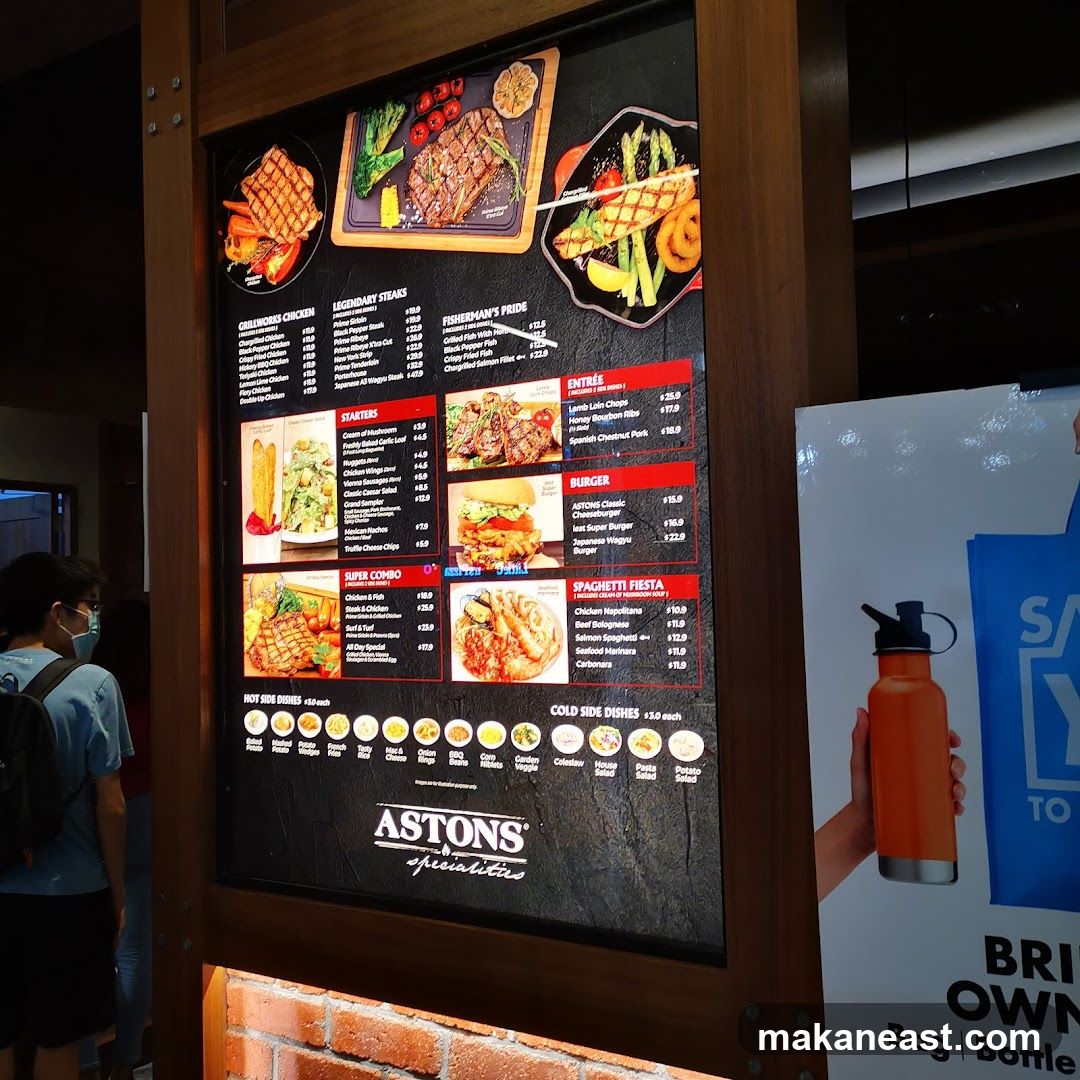 ASTONS Specialities Menu