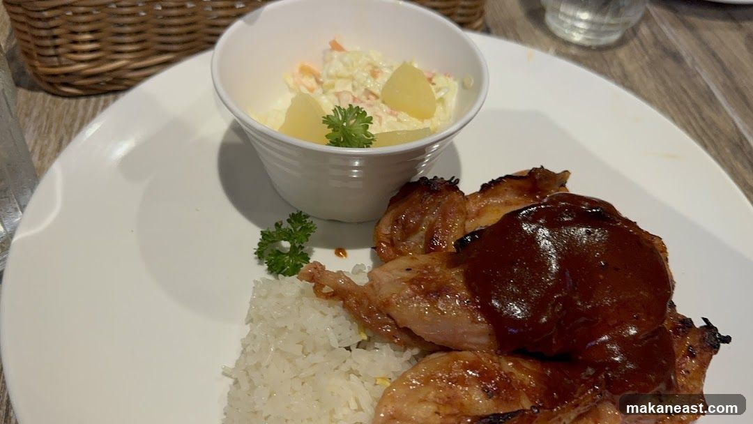 Barbecue Chicken with Rice and Coleslaw