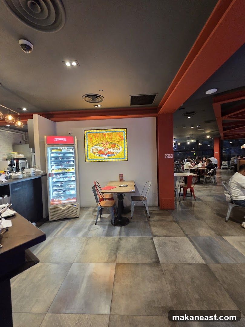 Restaurant Interior with Display Fridge