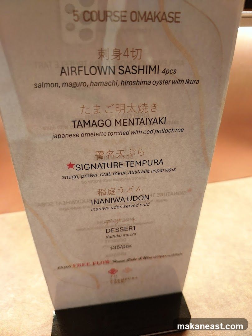 5 COURSE OMAKASE