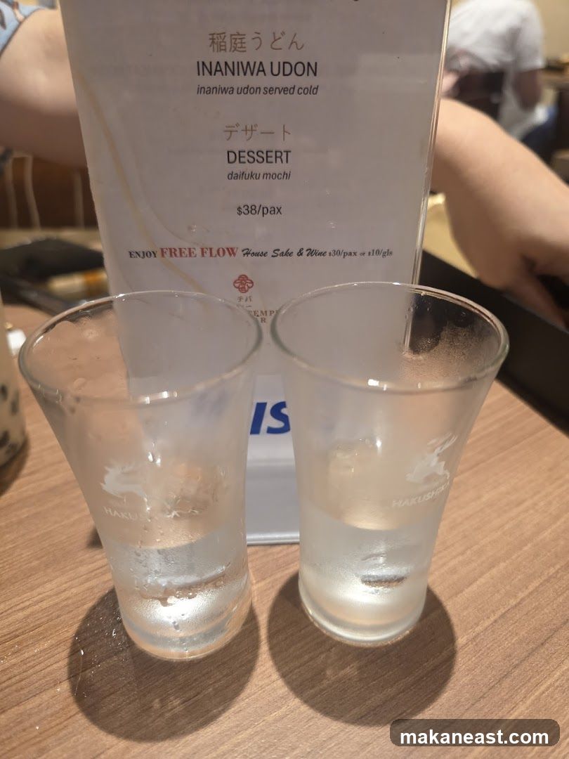 Menu with Udon and Dessert