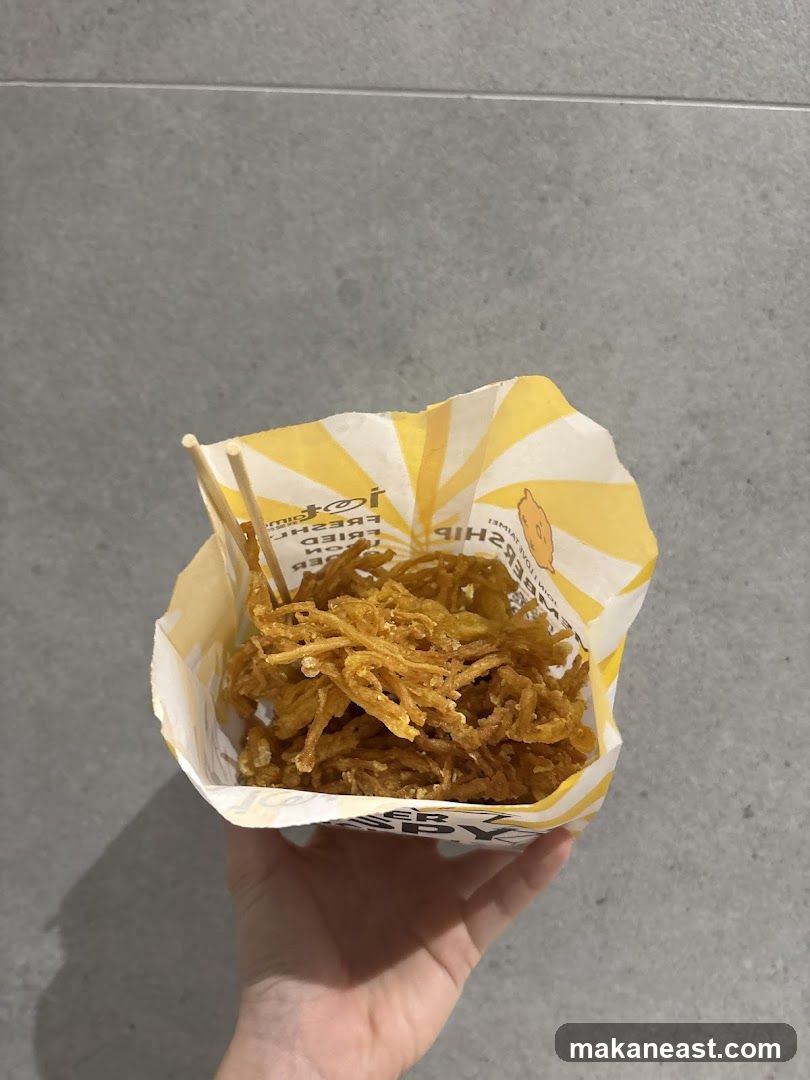 Fried Enoki Mushrooms