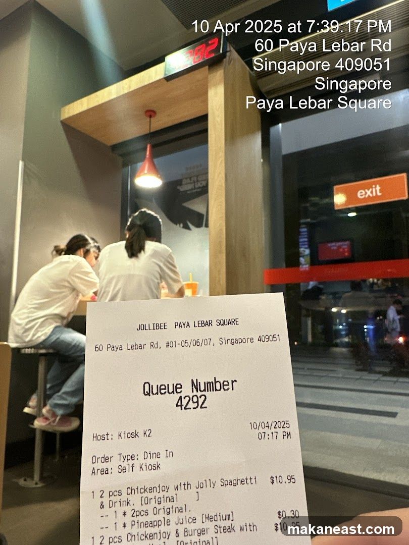 Receipt from Jollibee
