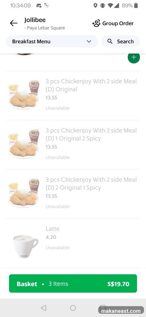 Jollibee Breakfast Menu