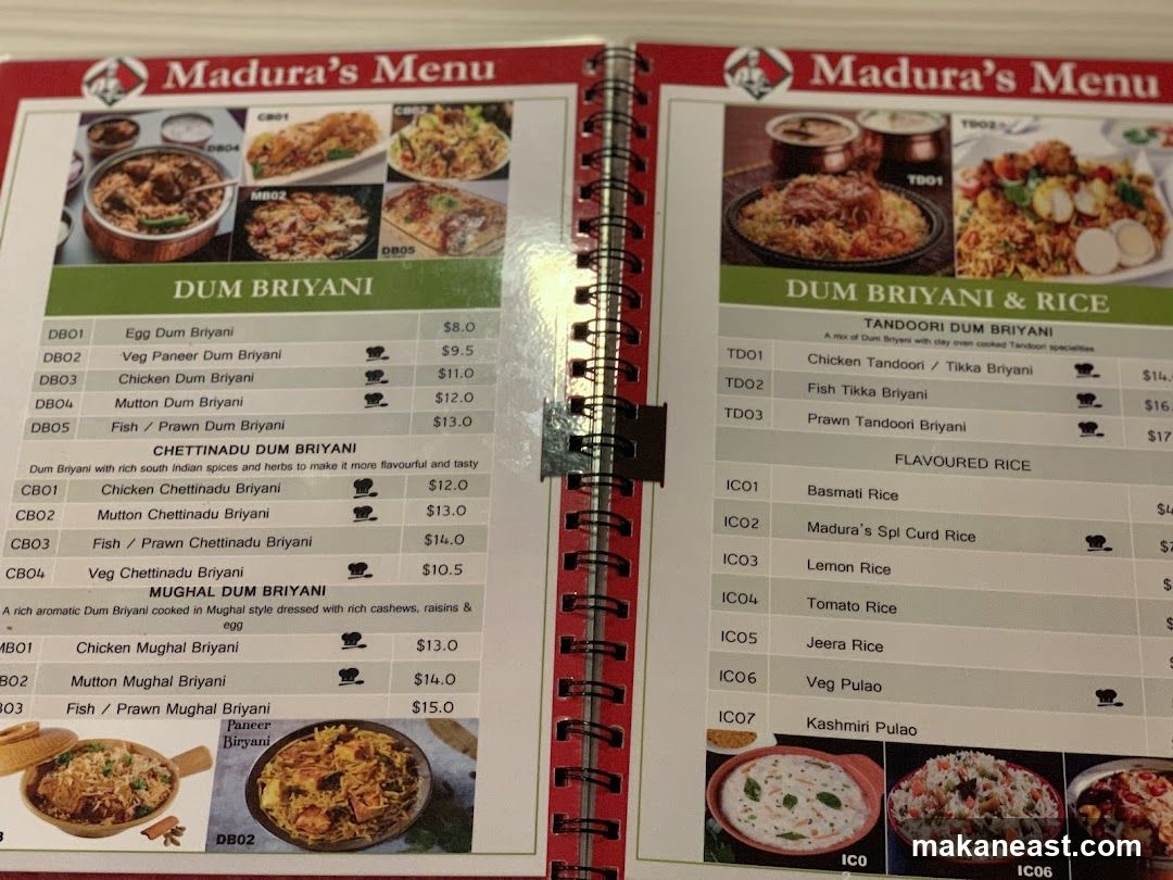 Madura's Menu