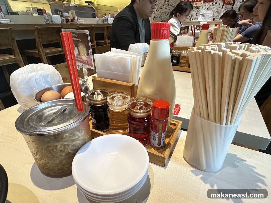Table Setting with Condiments and Utensils