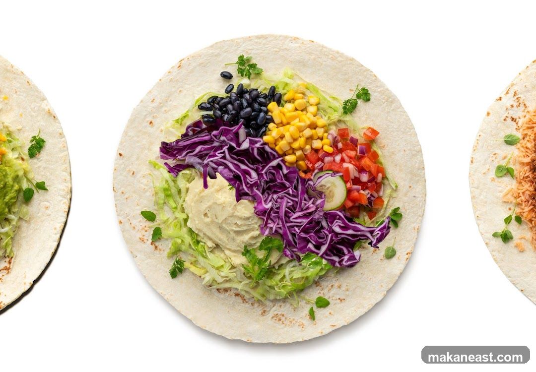 Three Wraps with Various Fillings