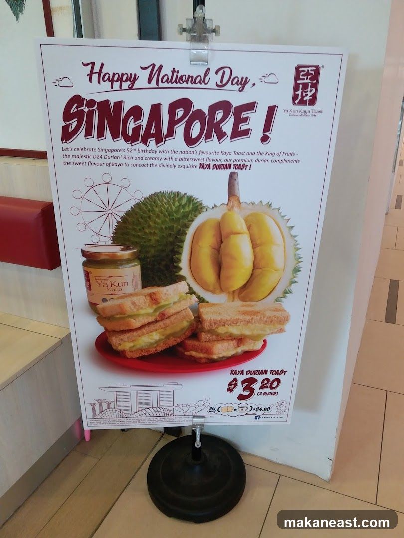 Happy National Day Singapore Kaya Durian Toast