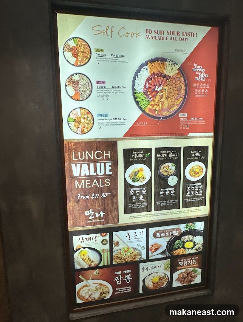 Self Cook Menu