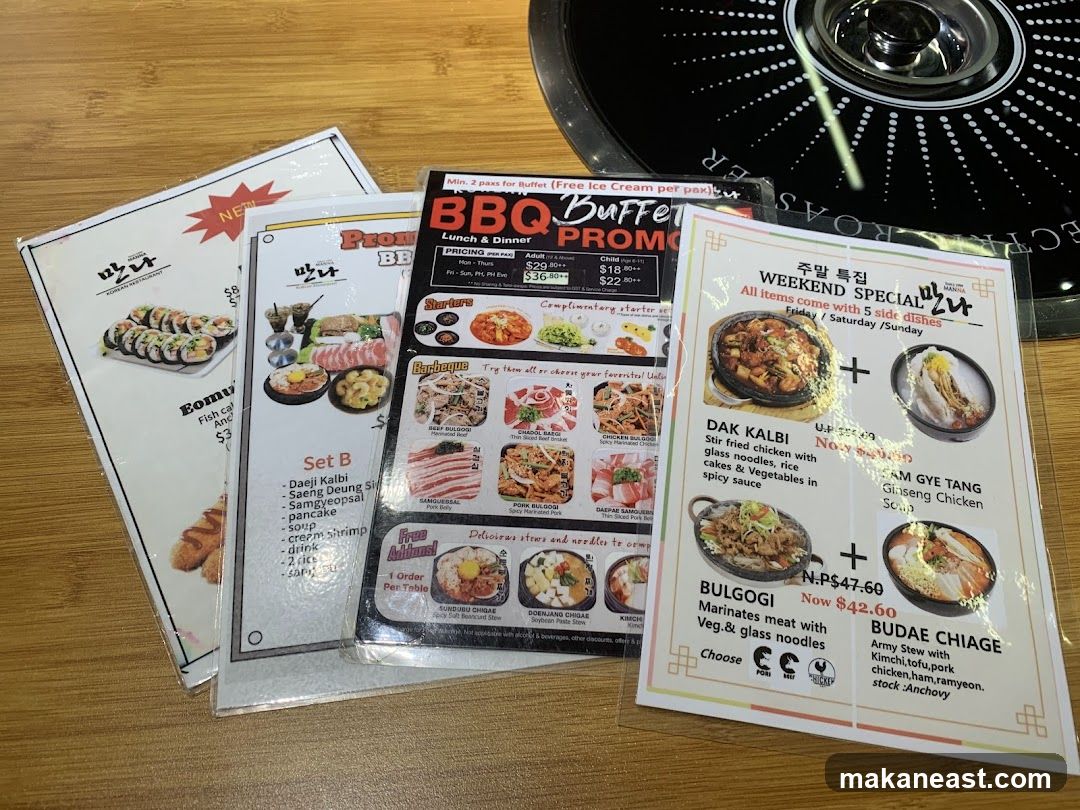 Korean Restaurant Menu