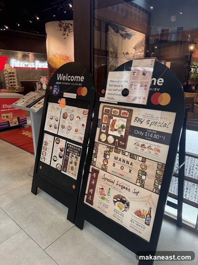 Korean Variety Food Menu
