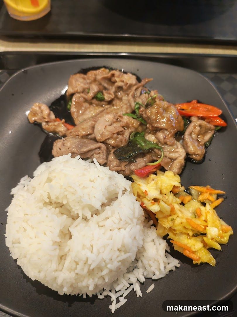 Beef with Rice and Salad