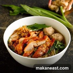 Noodle Soup with Meatballs and Sliced Meat