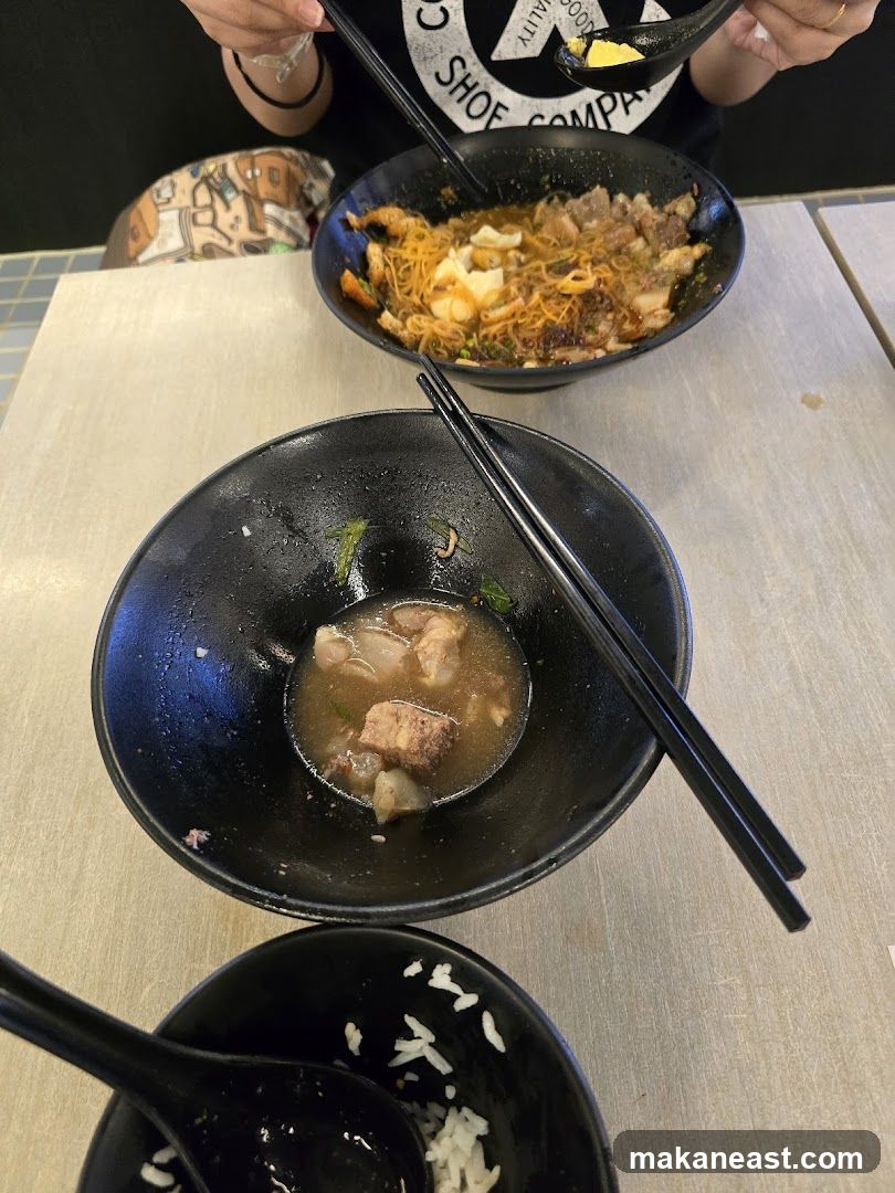 Partially Eaten Noodle and Rice Dishes