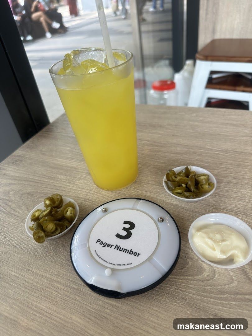 Table with Drink and Condiments
