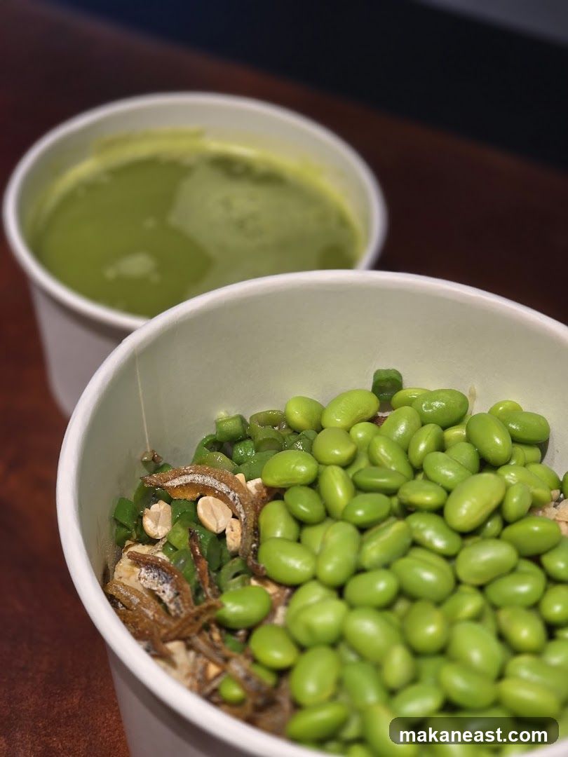 Edamame Bowl and Green Drink