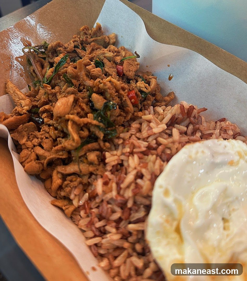 Stir-fried meat with rice and egg