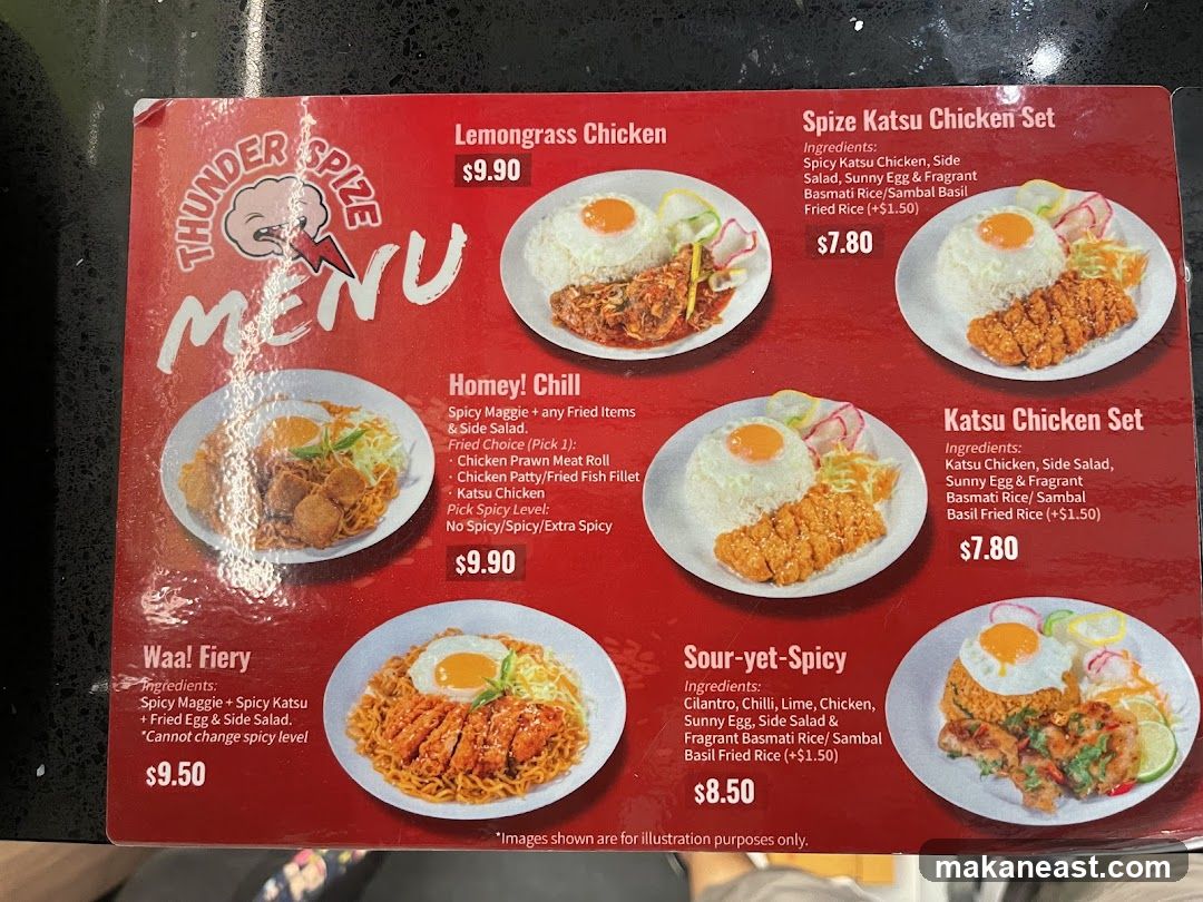 Thunder Spize Menu