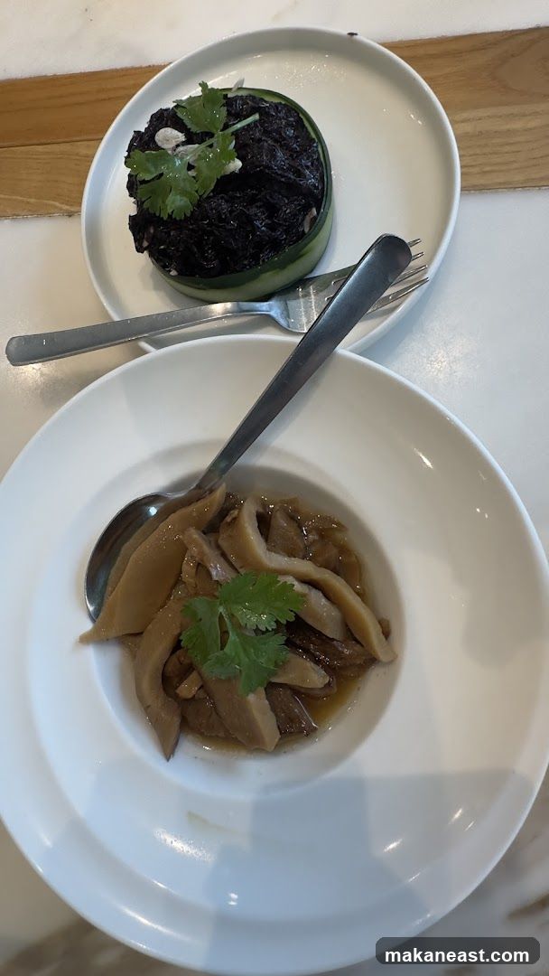 Two dishes with cutlery