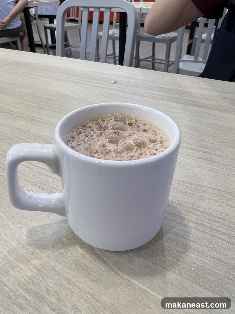 Hot Beverage in a White Mug