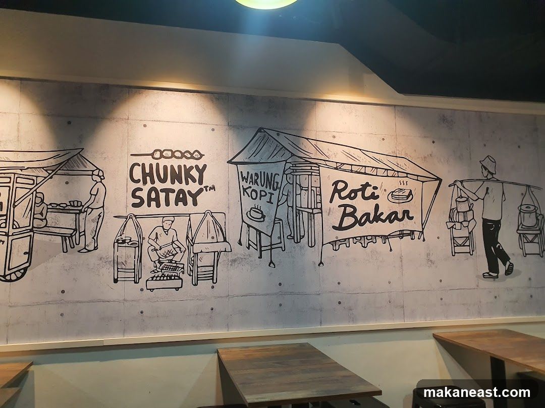 Wall Mural Depicting Food Stalls