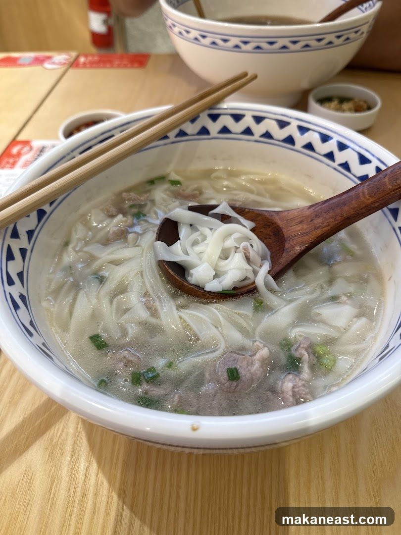 Noodle Soup with Meat and Green Onions