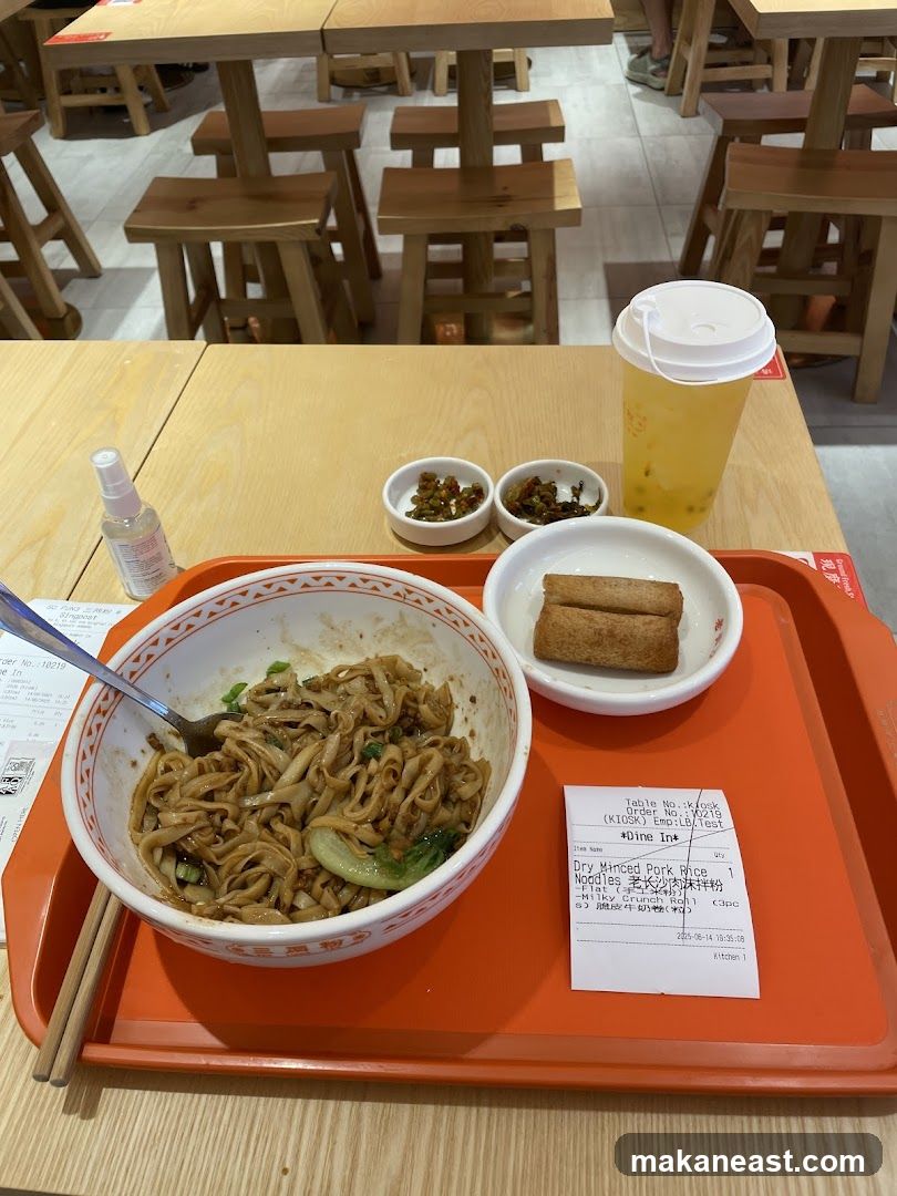 Meal with Noodles and Drink