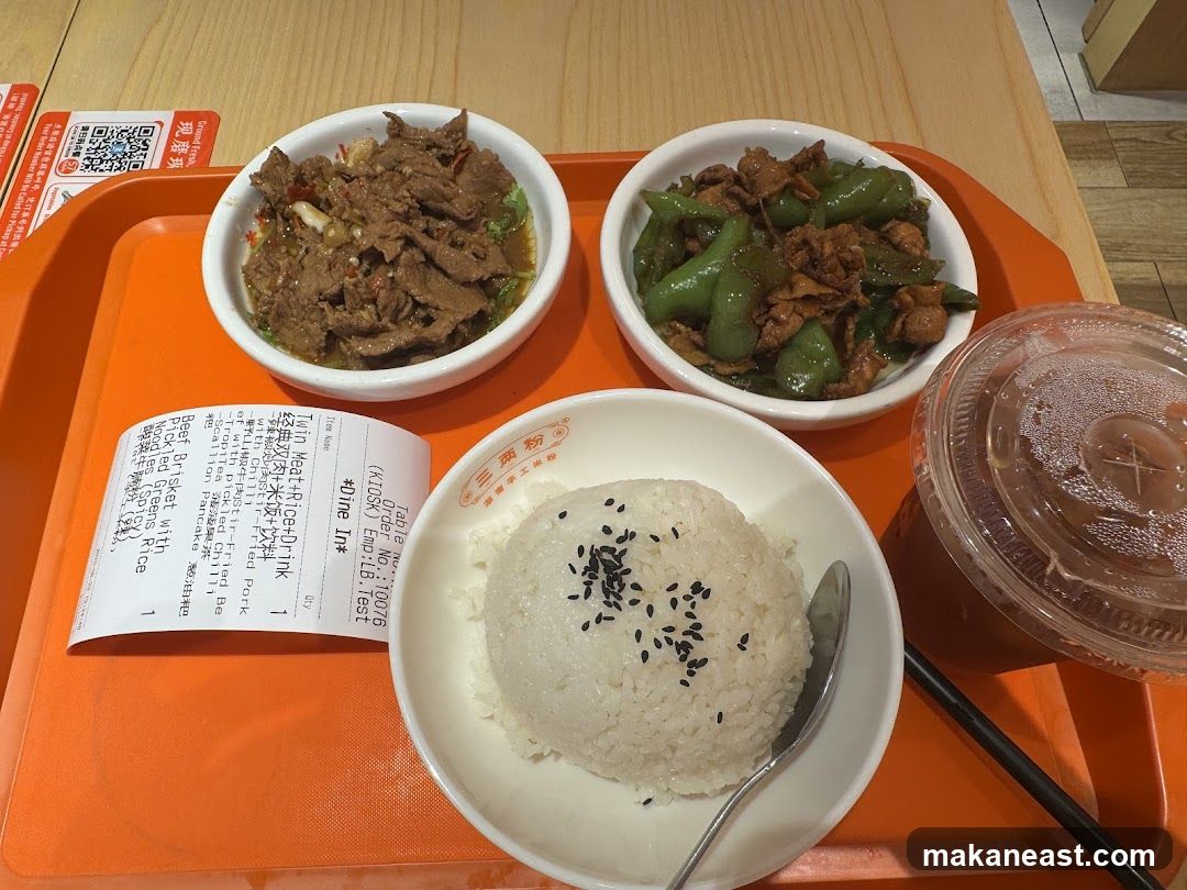 Meal Tray with Food and Receipt
