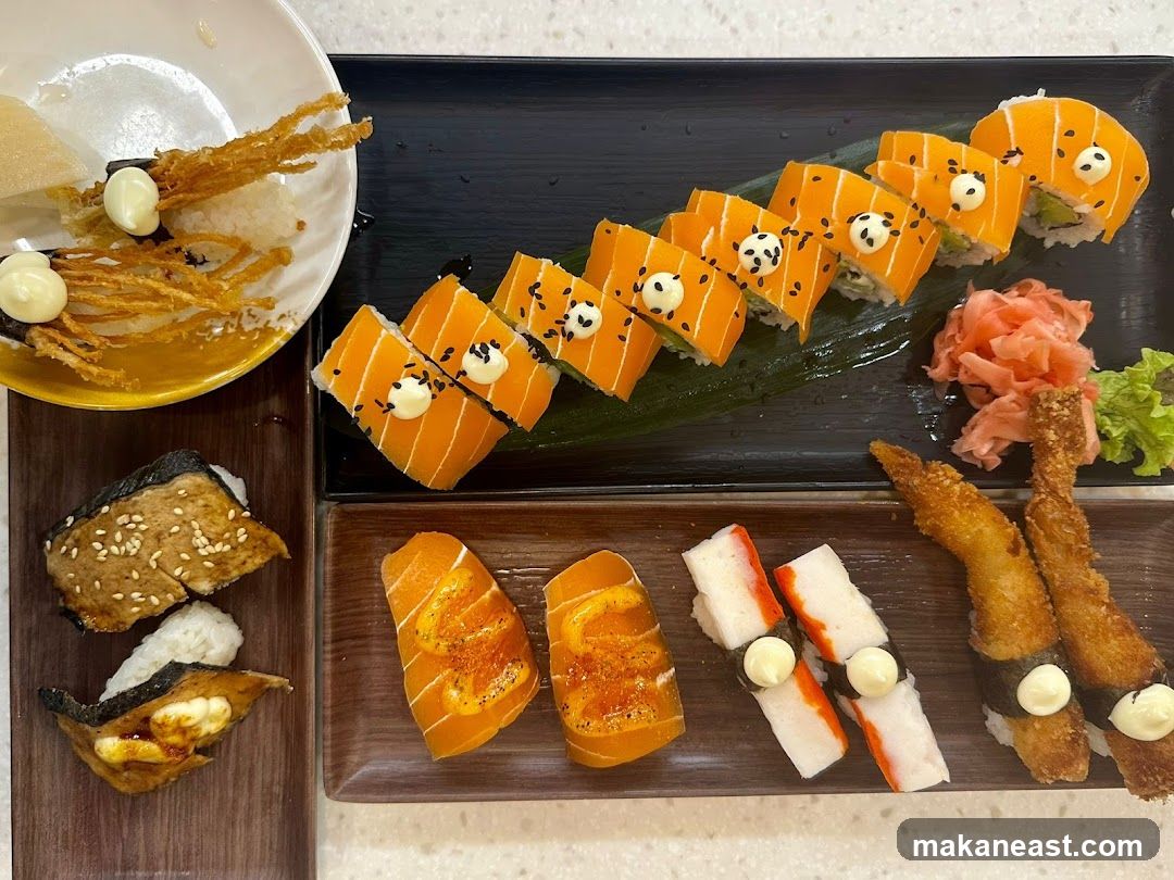 Assortment of Sushi and Appetizers