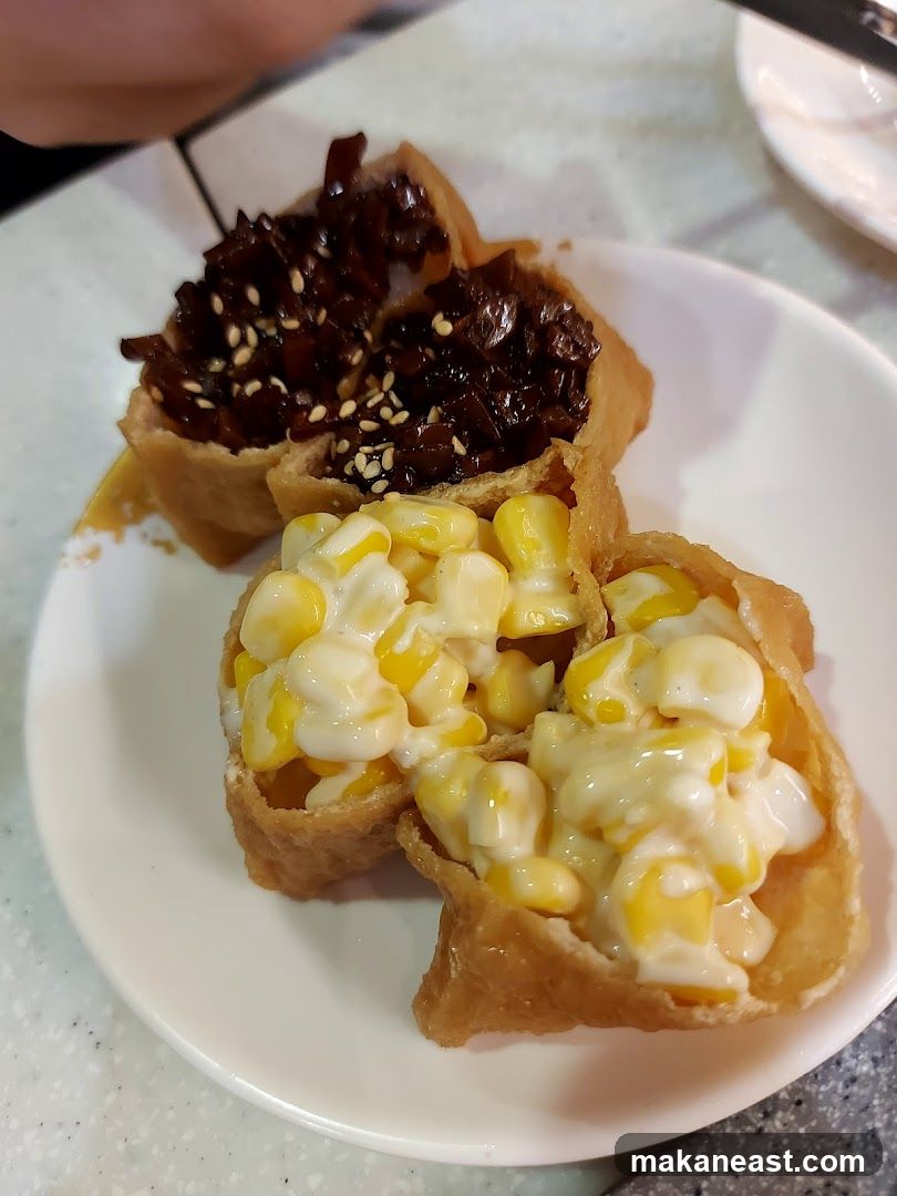 Inari Sushi with Corn and Savory Topping