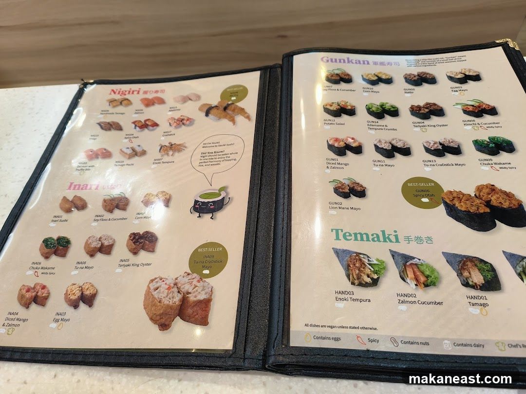 Sushi Menu