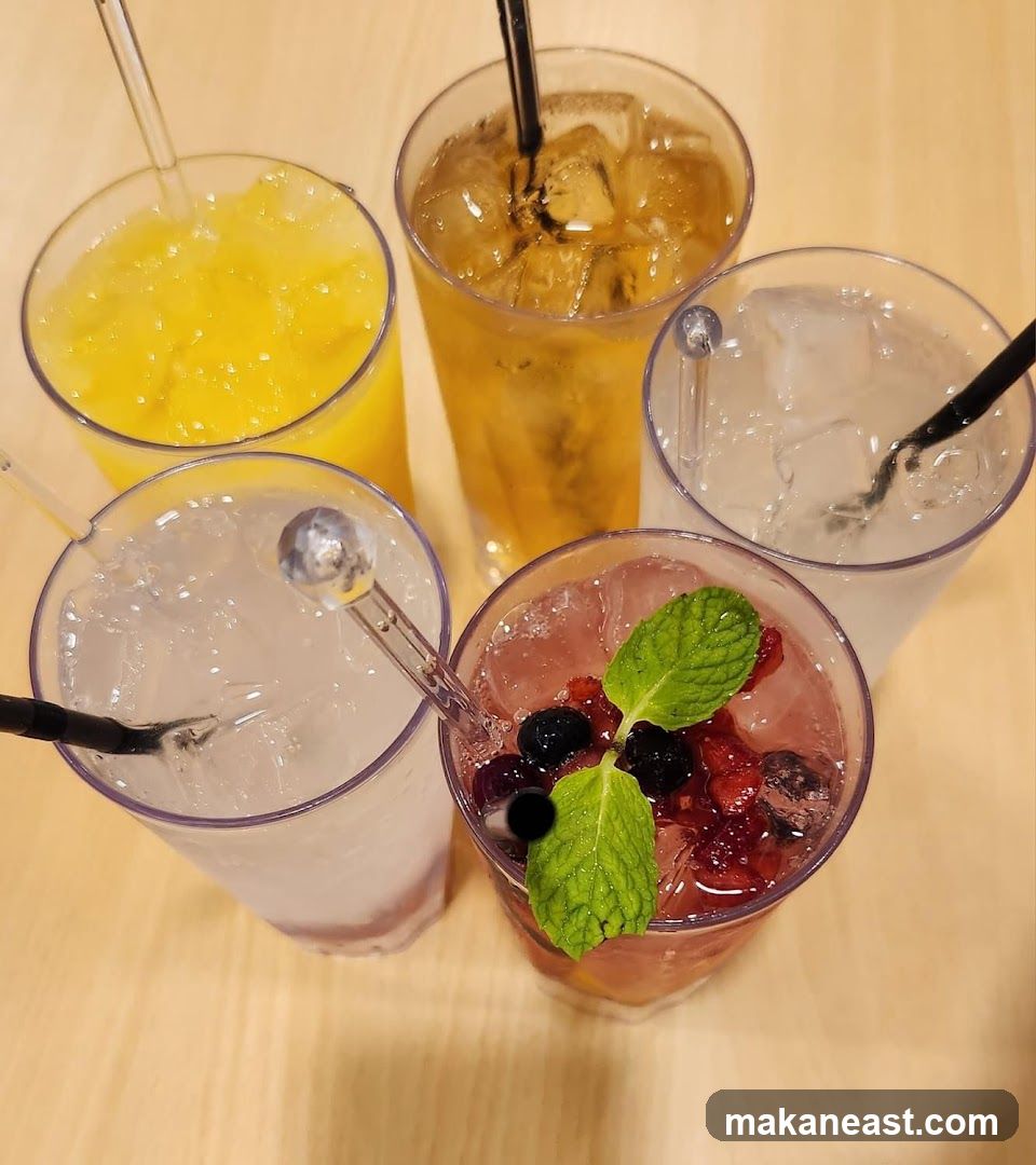 Assortment of Colorful Drinks