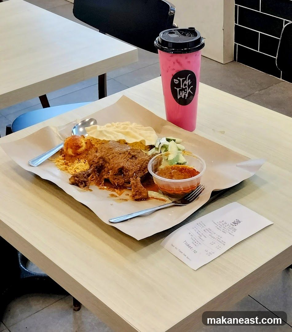 Meal with Drink and Receipt