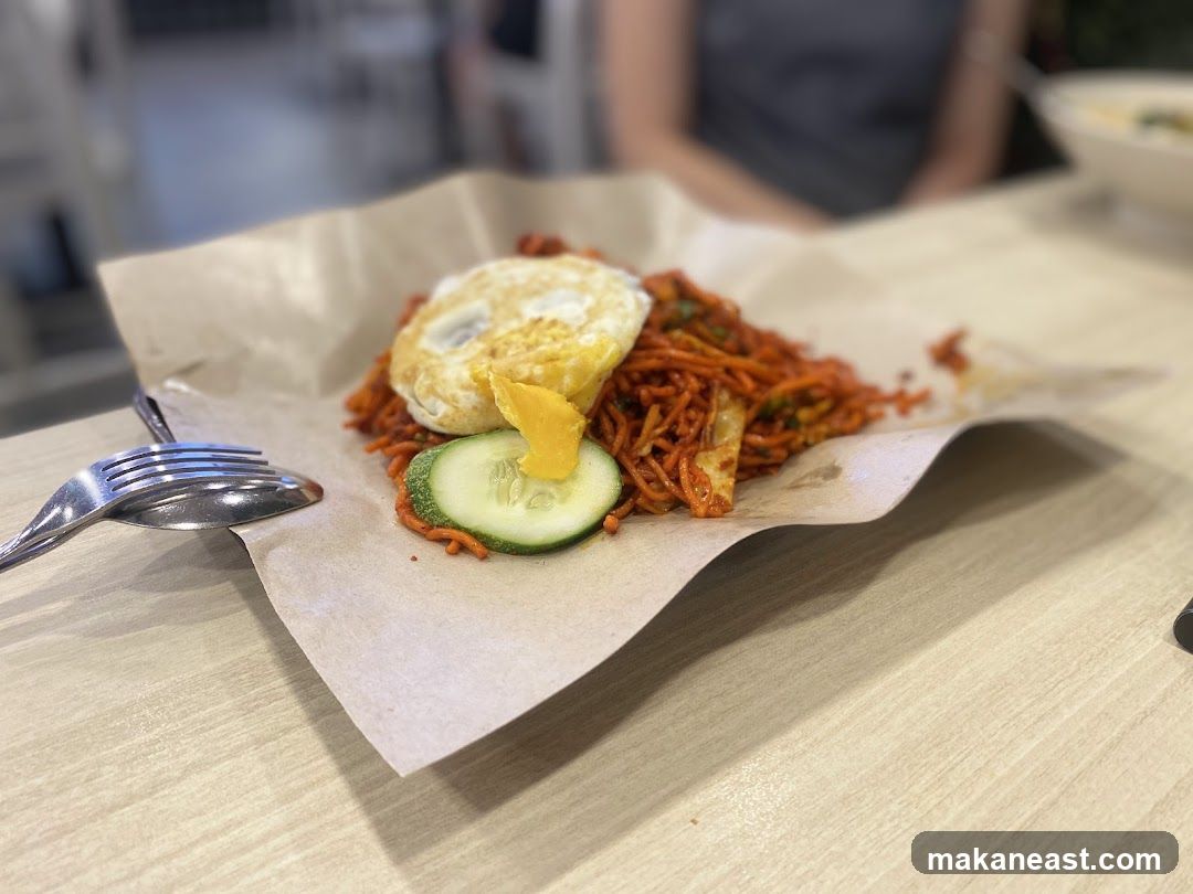 Noodles with Fried Egg and Cucumber