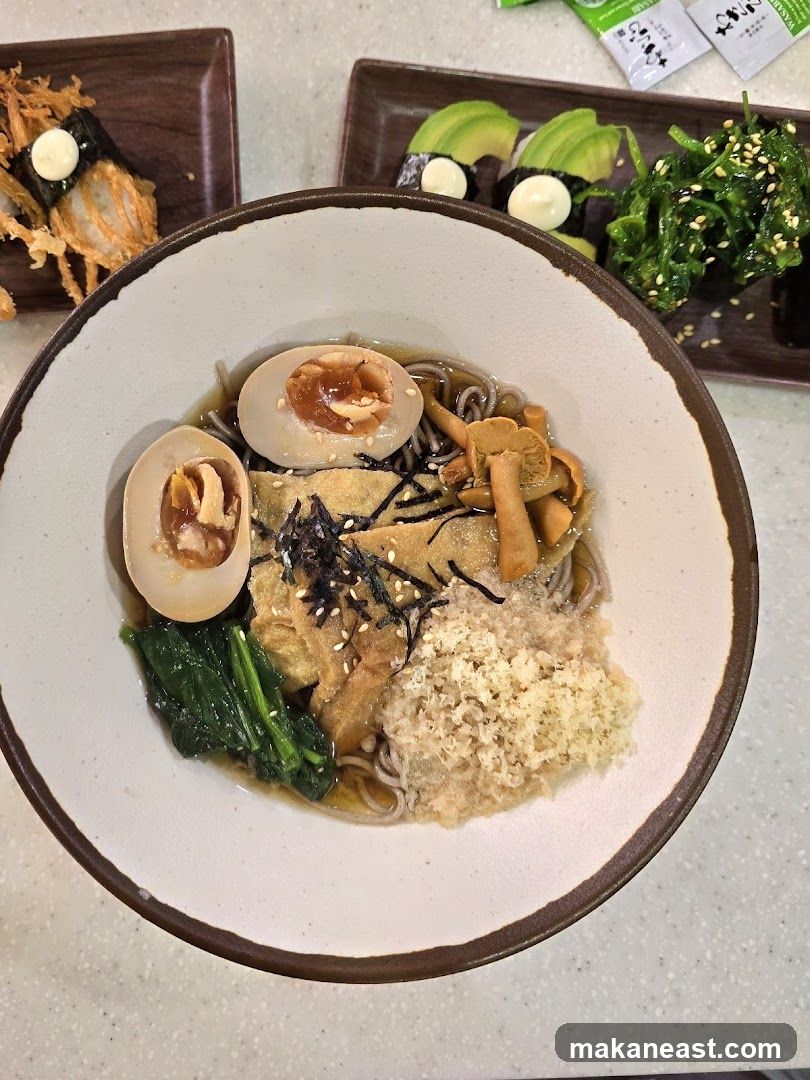 Soba Noodle Soup with Egg and Mushrooms