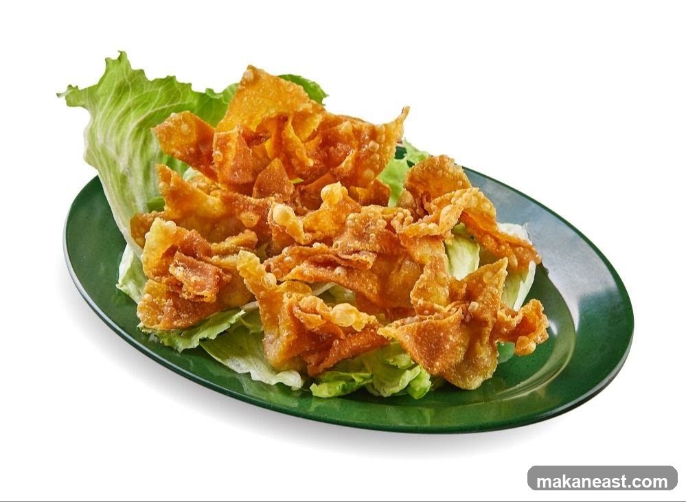 Fried Wontons on Lettuce