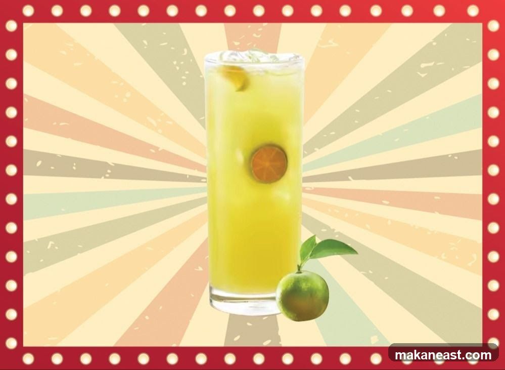 Yellow Drink with Lime Garnish