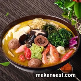 Bowl of Soup with Various Ingredients