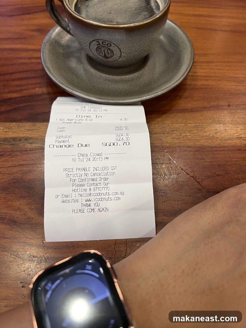 Receipt and Coffee
